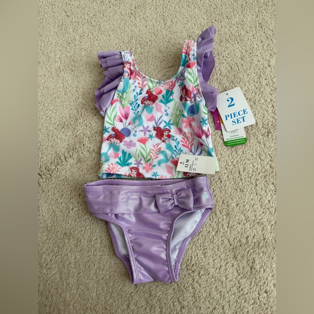 Disney Purple Bikini Set with Ruffled Sleeves